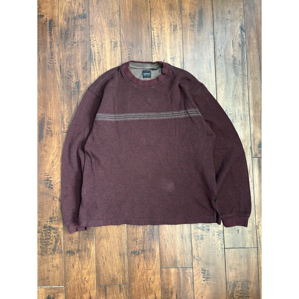 Arrow Sweater Mens M Red Striped Y2K Skater Grunge Vintage Knit Streetwear